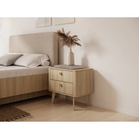 Stolik nocny z szufladami w stylu skandynawskim  VICOI